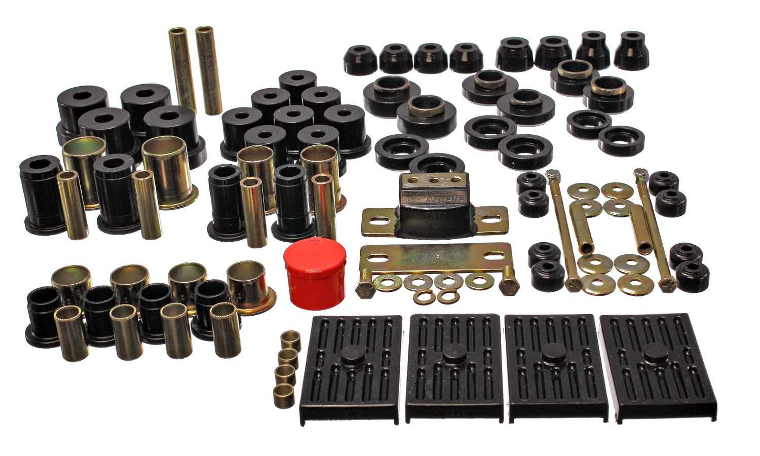 Energie-Suspension, Energy Hyper-Flex Master Bushing Set Chevy Camaro (67 68 69) mit Multi Leaf Springs - Rot oder Schwarz