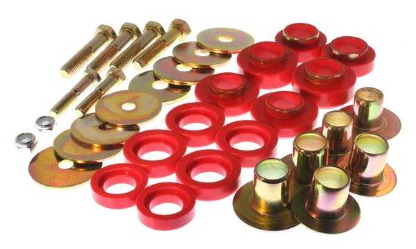 Energie-Suspension, Energy Suspension Body Mount Bushing Set Chevy Camaro / Chevy II/ Nova (67-80) Rot oder Schwarz