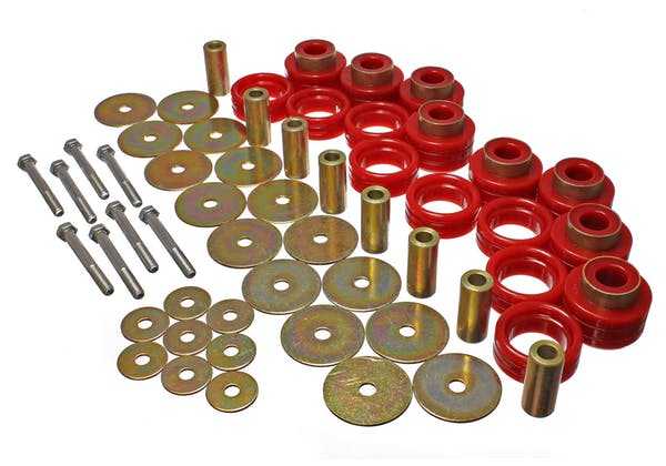 Energie-Suspension, Energy Suspension Body Mount Bushing Set Dodge Ram 1500 / 2500 (94-02) Rot oder Schwarz