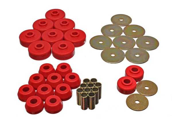 Energie-Suspension, Energy Suspension Body Mount Bushing Set Toyota 4Runner (84-88) Rot oder Schwarz