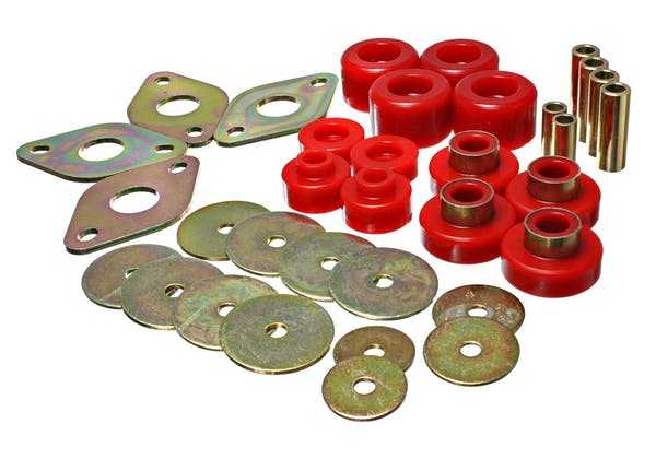 Energie-Suspension, Energy Suspension Body Mount Bushing Set Toyota Tacoma (05-13) Rot oder Schwarz