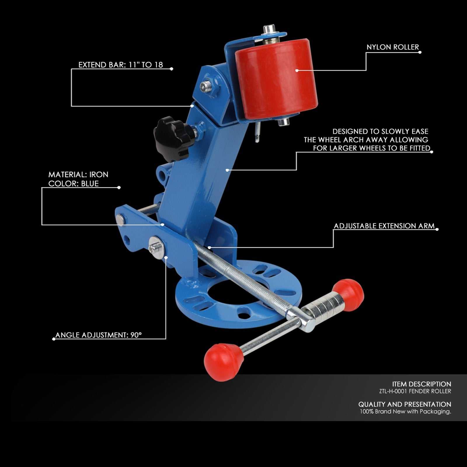 DNA Autofahren, Fender Roller mit Radmuttern (verstellbarer Verlängerungsarm) Heavy Duty